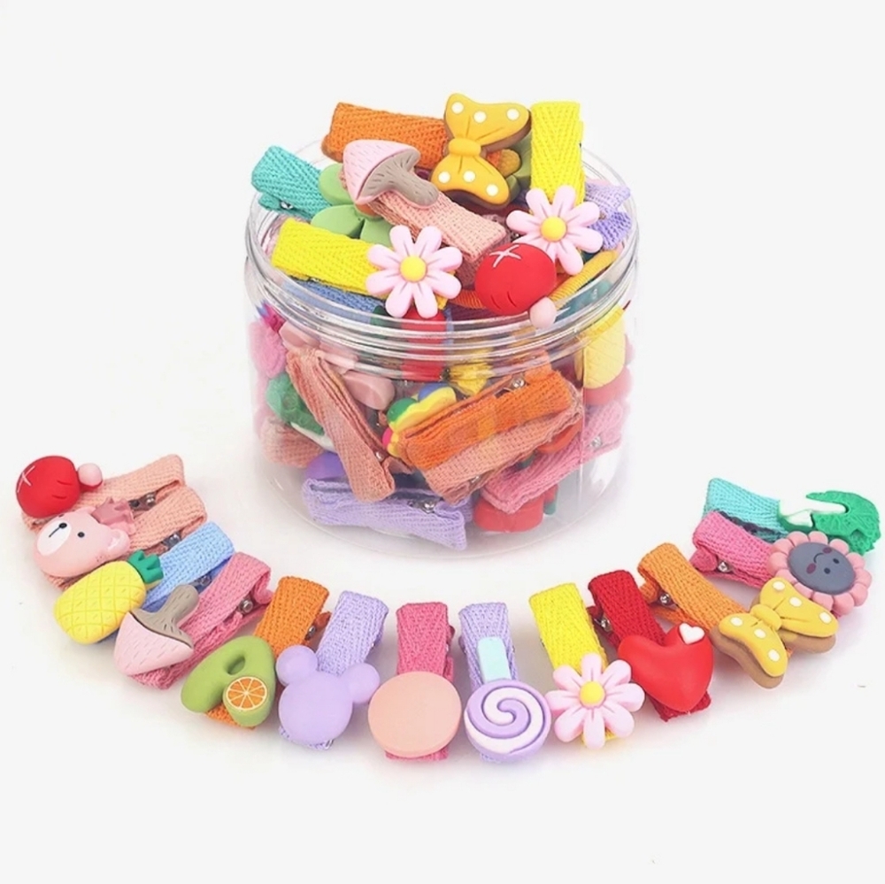 Cute Girls Fruit Flower Hair Clips-Heart Style (26) Boxed-NEW‎